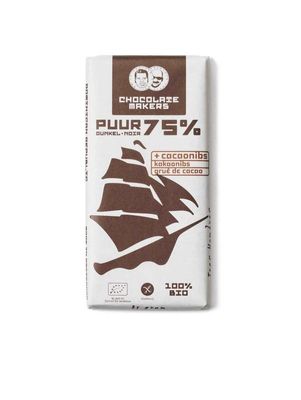 Reep tres hombres 75% puur met cacaonibs bio