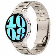 Titanium band met aansluitknop - Titanium kleur - Samsung Galaxy Watch 6 Classic - 47mm & 43mm - thumbnail