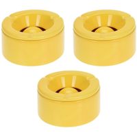 Set van 3x stuks gele storm/terras asbakken van 12 cm