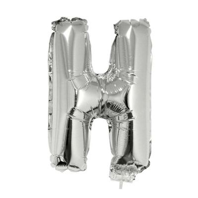 Opblaasbare letter ballons zilver 41 cm