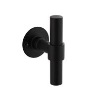 Gatdeel T-model recht + rond rozet rvs/zwart