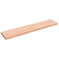 Wandschap 140x30x4 cm behandeld massief eikenhout lichtbruin