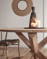 Kave Home Kave Home Eettafel Lotus, Tafel lotus hout Ø 120 cm (mtk0123) - thumbnail