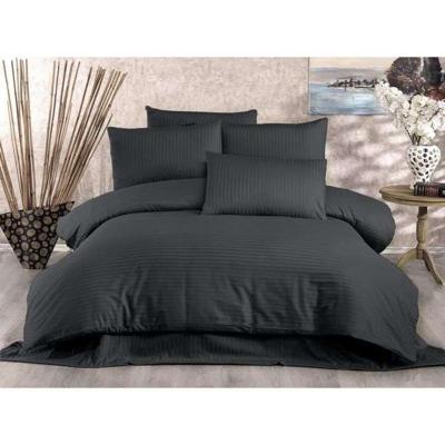 Beddengoedset - 1 dekbedovertrek 220x240 cm + 2 kussenslopen 60x60 cm - 70% polyester, 30% katoen - Antraciet