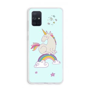 Regenboog eenhoorn: Galaxy A71 Transparant Hoesje