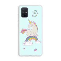 Regenboog eenhoorn: Galaxy A71 Transparant Hoesje