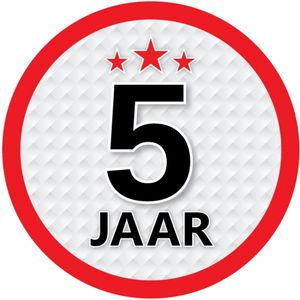 5 jaar luxe versiering sticker rond