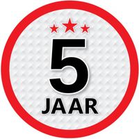 5 jaar luxe versiering sticker rond - thumbnail