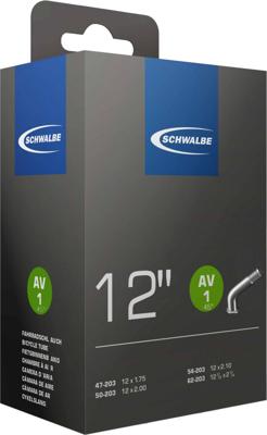 Schwalbe fiets binnenband 12 inch AV1 45 graden