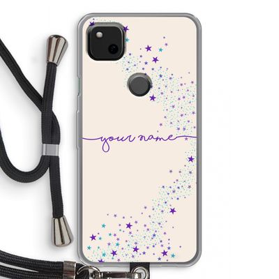 Sterren: Pixel 4a Transparant Hoesje met koord