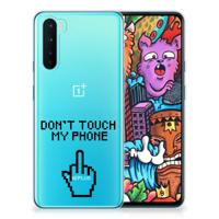 OnePlus Nord Silicone-hoesje Finger Don&apos;t Touch My Phone