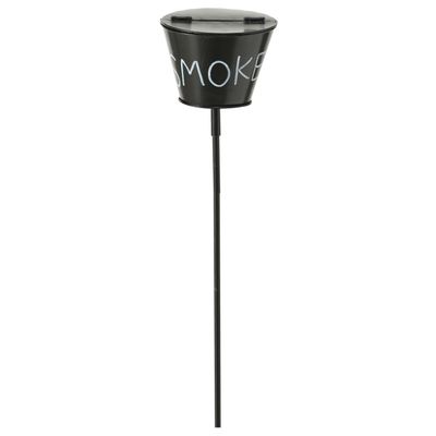 Tuin asbak Smoke - op steker van 110 cm - metaal - zwart