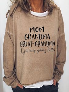 Casual Text Letters Crew Neck Loose Sweatshirt