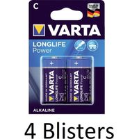 8 Stuks (4 Blisters a 2 st) Varta Longlife Power C Batterijen