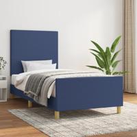 Bedframe zonder matras 100x200 cm stof blauw