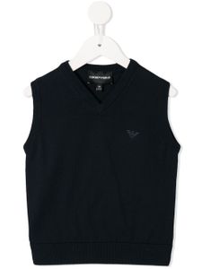 Emporio Armani Kids pull sans manches à logo - Bleu