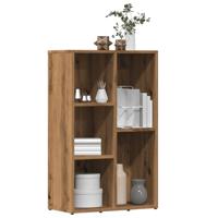 Boekenkast 50x25x80 cm bewerkt hout artisanaal eikenkleur - thumbnail