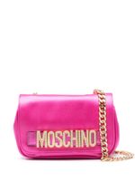 Moschino sac à bandoulière à plaque logo - Rose - thumbnail