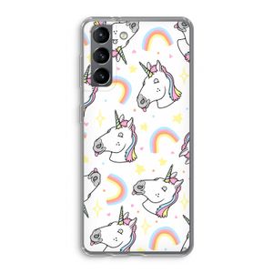Rainbow Unicorn: Samsung Galaxy S21 Transparant Hoesje
