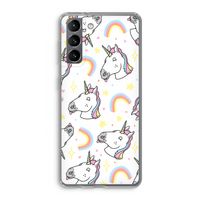 Rainbow Unicorn: Samsung Galaxy S21 Transparant Hoesje
