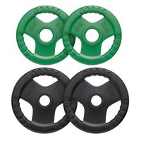 Olympische halterschijven set 2 x 5 + 2 x 10 kg Gripper Gietijzer Rubber Coating - 50/51 mm