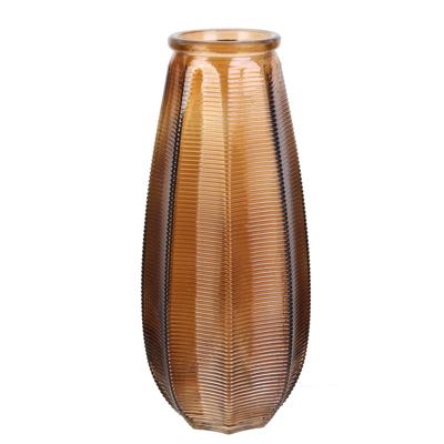 Home deco factory Bloemenvaas Capella - boeket - glas - amber- H28 cm