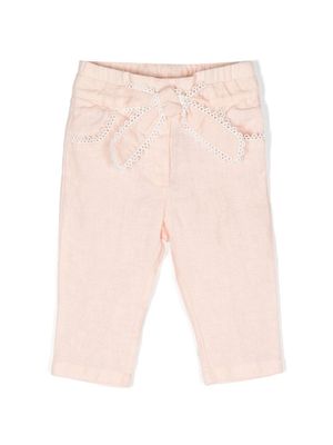 Chloé Kids jean droit à taille nouée - Rose