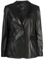 rag & bone blazer en cuir Charles à simple boutonnage - Noir