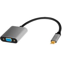 LogiLink CUA0104 video kabel adapter 0,15 m USB Type-C VGA (D-Sub) Zwart, Grijs - thumbnail