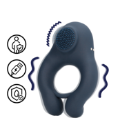 Loveline by Shots Vibrerende Cockring met Clitoris Stimulatie - Indigo Blauw