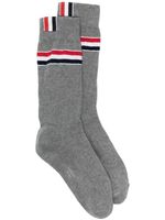 Thom Browne chaussettes à détail de rayures - Gris - thumbnail