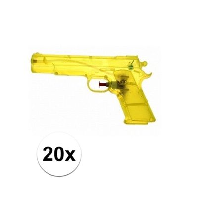 20x Voordelige gele speelgoed waterpistolen 20 cm