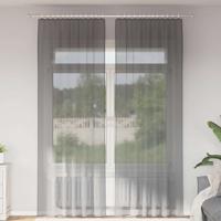 Gordijnen voile met lussen 2 st 140x260 cm donkergrijs