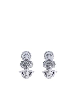 FOPE créoles en or blanc 18ct serties de diamants - Argent