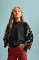 T-shirt met 3/4 mouwen en sterren - BLACK - 9/10