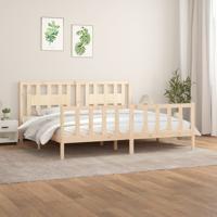 Bedframe met hoofdbord massief grenenhout 200x200 cm