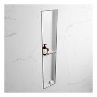 Wandnis Solid Surface Easy | In- en opbouw | 30x90x8 cm | 2 vakken | DarkGrey/Talc