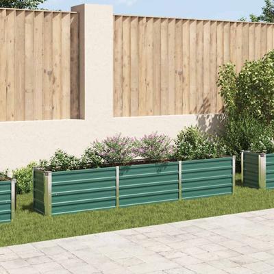 VidaXL Plantenbak verhoogd 240x40x45 cm gegalvaniseerd staal groen
