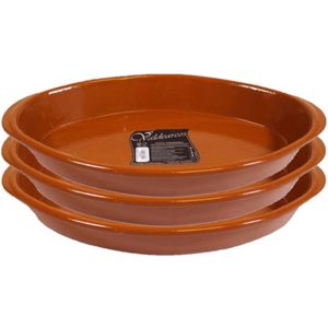 Set van 3x stuks tapas ovenschalen/serveerschalen ovaal terracotta Fontein 2.8 liter