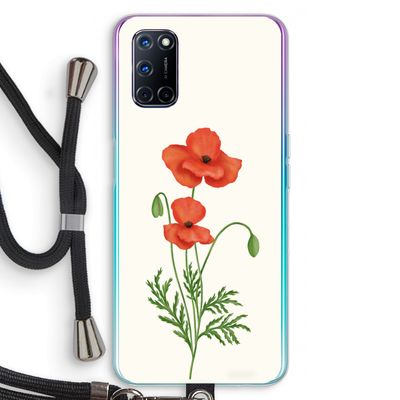Red poppy: Oppo A92 Transparant Hoesje met koord