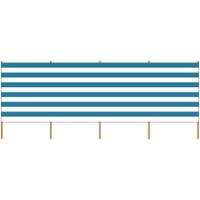 Strand/camping windscherm gestreept wit blauw 4 meter x 120 cm   -