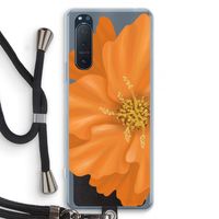 Orange Ellila flower: Sony Xperia 5 II Transparant Hoesje met koord