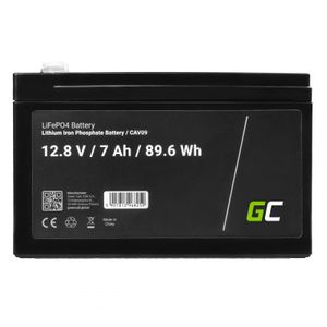 Green Cell Speciale oplaadbare batterij LiFePo-blok Platte stekker LiFePO4 12.8 V 7 Ah