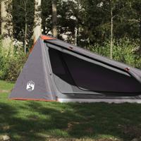 Tunneltent 1-persoons waterdicht grijs en oranje