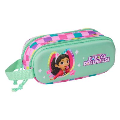 Pennenetui met 2 vakken Gabby's Dollhouse Multicolour 21 x 8 x 6 cm 3D