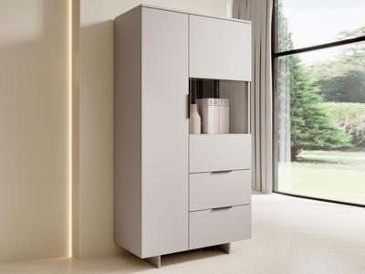 Vitrinekast CALLISTO 2 deuren 2 lades kasjmier