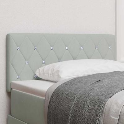 LED Hoofdbord met LED -striplichten Lichtgrijs 100 cm Fluweel
