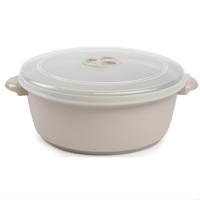 Plasticforte Magnetronschaal met deksel/ventiel - 2L - beige - kunststof - BPA vrij