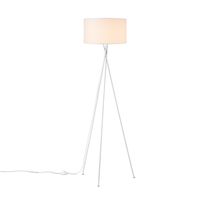 Moderne vloerlamp | 53/53/138cm | Wit | staande lamp met lampenkap | geschikt voor E27 LED lichtbron | met voetschakelaar - thumbnail