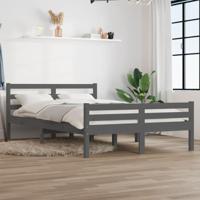 Bedframe massief hout grijs 120x200 cm